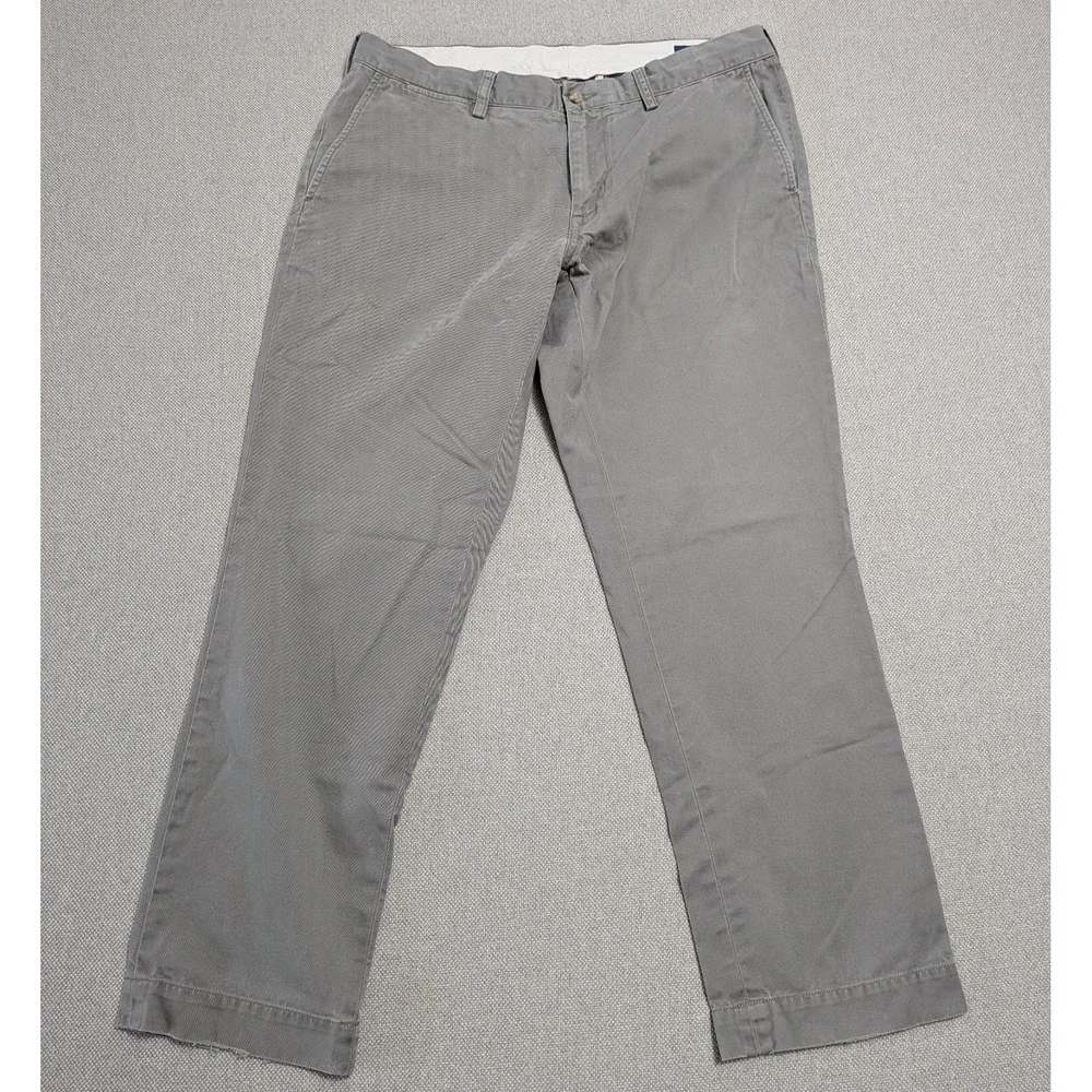 Polo Ralph Lauren Men's Gray Chino Pants 36x30 100% Cotton Office Preppy